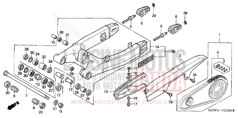 SCHWINGE von CBR600F Special Edition WINNING RED (R258) von 2001